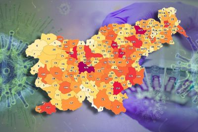 Zabeležene okužbe po občinah v zadnjih tednu dni