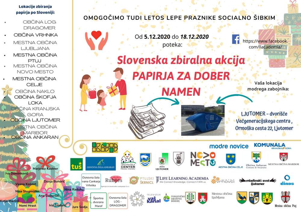 Slovenska zbiralna akcija PAPIRJA ZA DOBER NAMEN