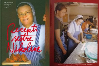 Knjiga Recepti sestre Nikoline, foto Založba Družina; Sestra Nikolina, foto: Janez Pukšič
