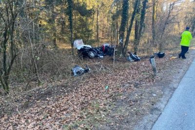 Prometna nesreča v Oplotnici, foto: PU Maribor