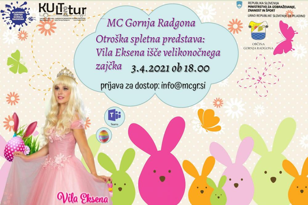 Otroška spletna predstava: Vila Eksena išče velikonočnega zajčka