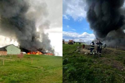 Zagorela je piščančja farma, foto: 112 Ptuj