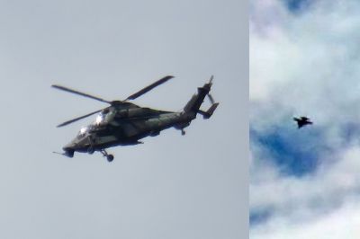 Vojaški helikopterji in letala nad nami