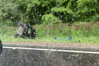 Prometna nesreča na avtocesti, foto: Robert Šumak/Radarji v Pomurju