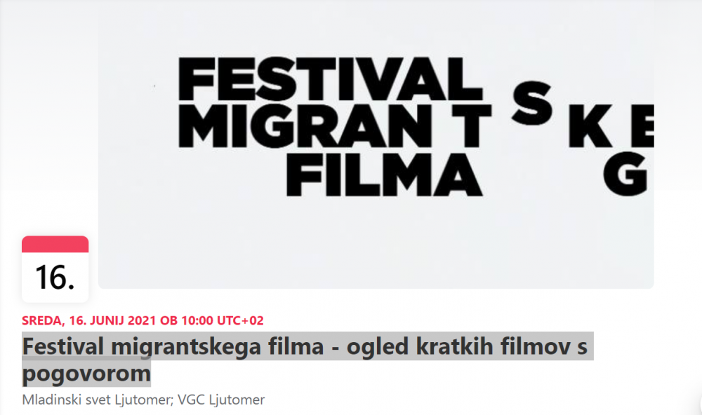 Festival migrantskega filma - ogled kratkih filmov s pogovorom