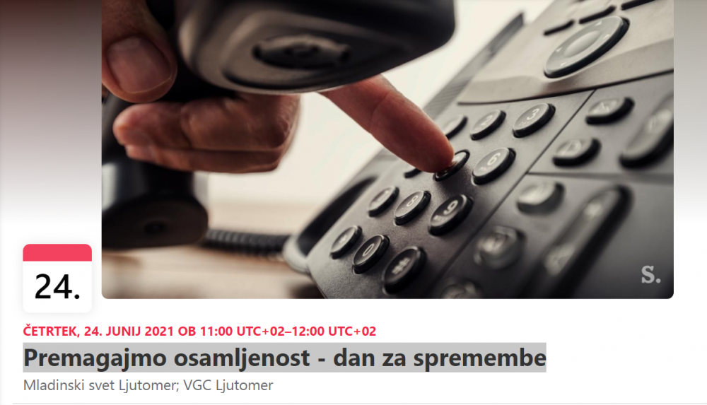 Premagajmo osamljenost - dan za spremembe