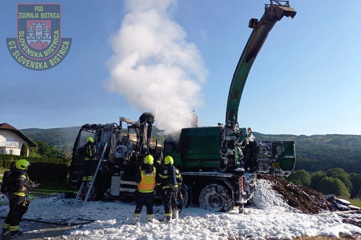 Požar je izbruhnil na tovornem vozilu