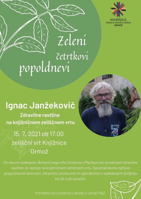 Ignac Janžekovič - Zdravilne rastline na knjižničnem zeliščnem vrtu