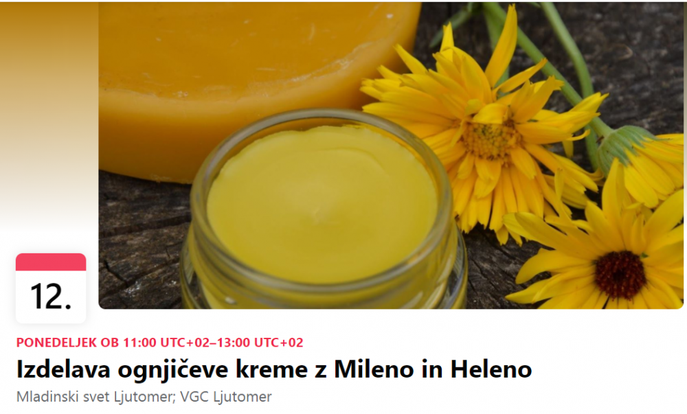 Izdelava ognjičeve kreme z Mileno in Heleno