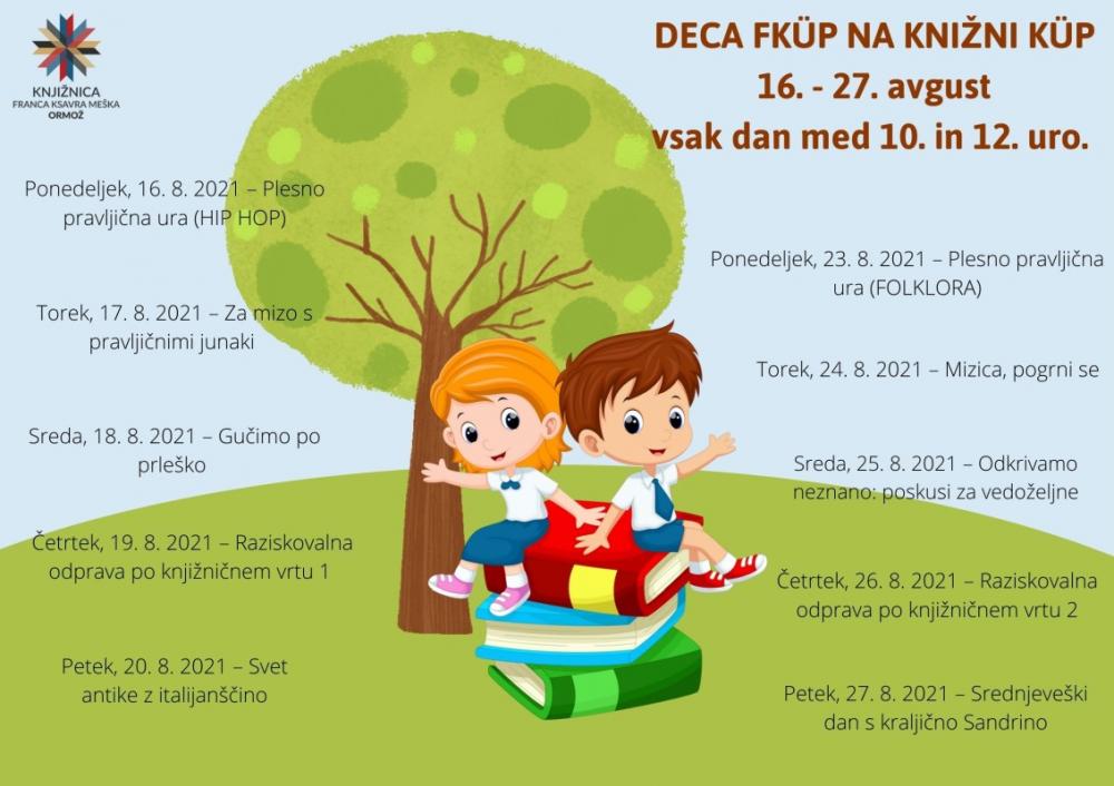 Deca fküp na knižni küp (16. do 27. avgust 2021) v Knjižnici Ormož