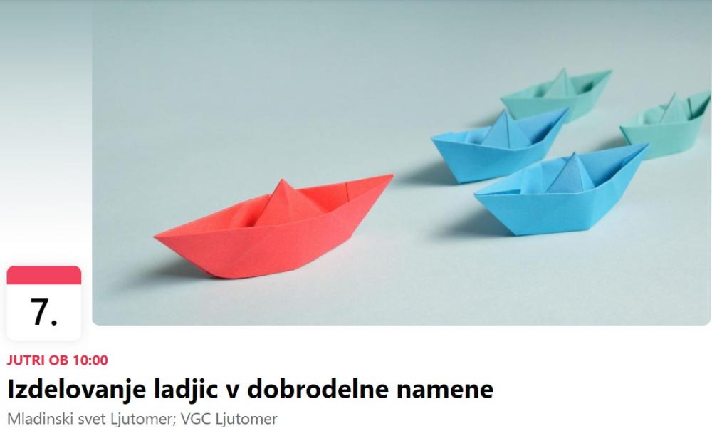 Izdelovanje ladjic v dobrodelne namene