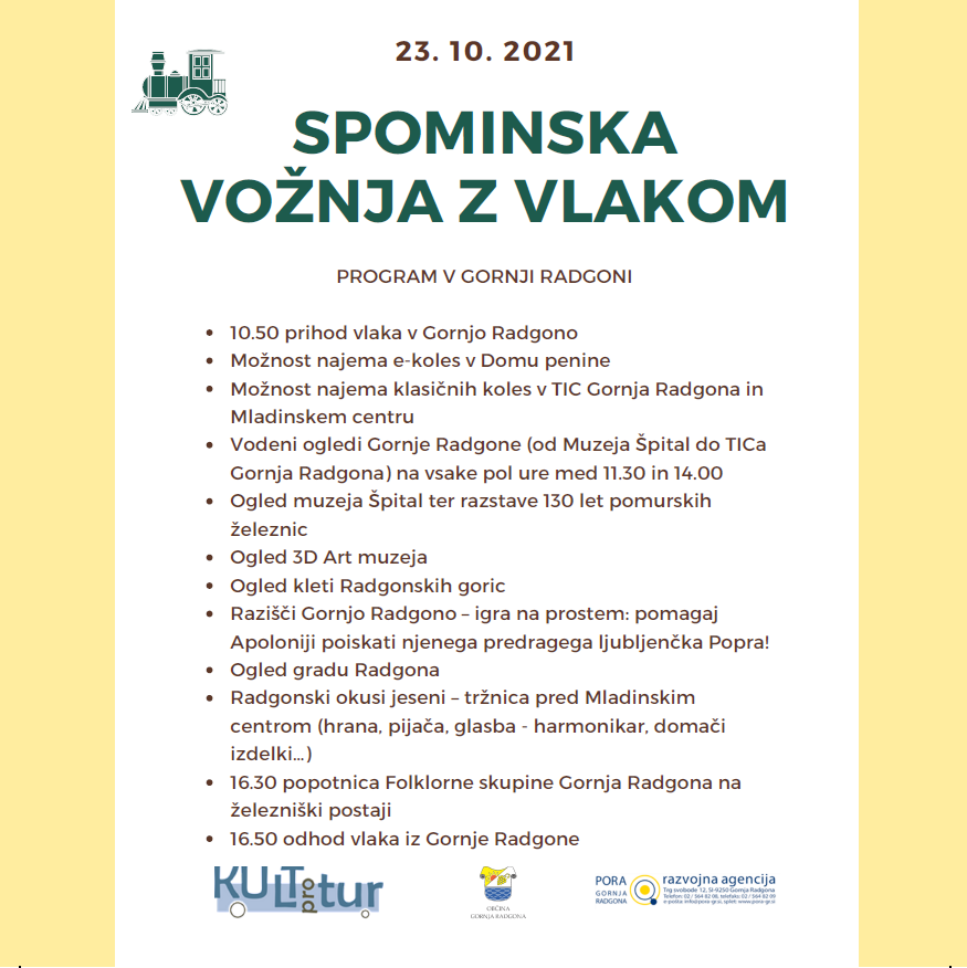 SPOMINSKA VOŽNJA Z VLAKOM - PROGRAM V GORNJI RADGONI