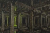 Slika Danaja, akril, olje na platnu, 150 x 300 cm, 2017, avtor Aleksij Kobal