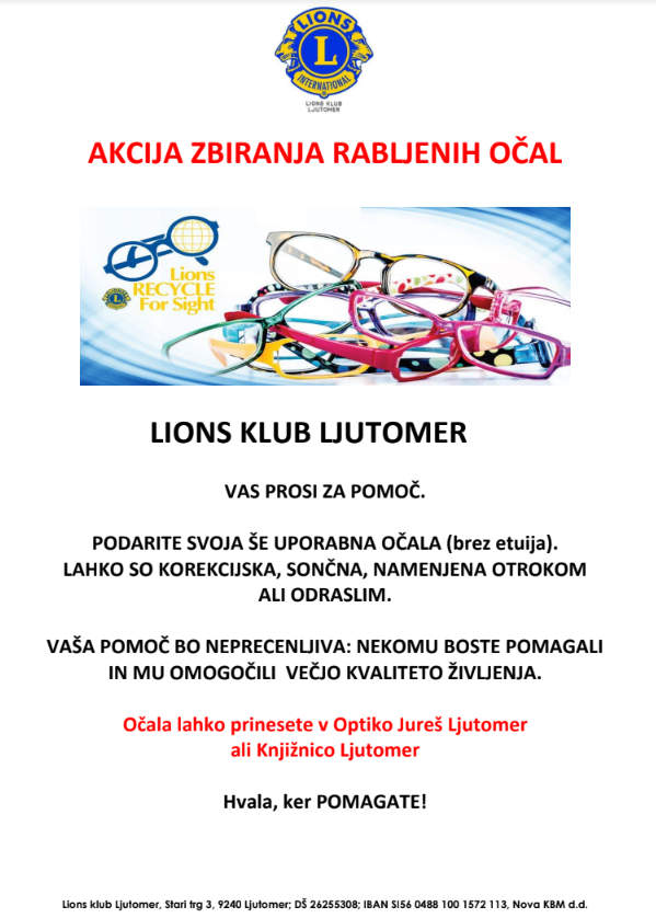 Akcija zbiranja rabljenih očal