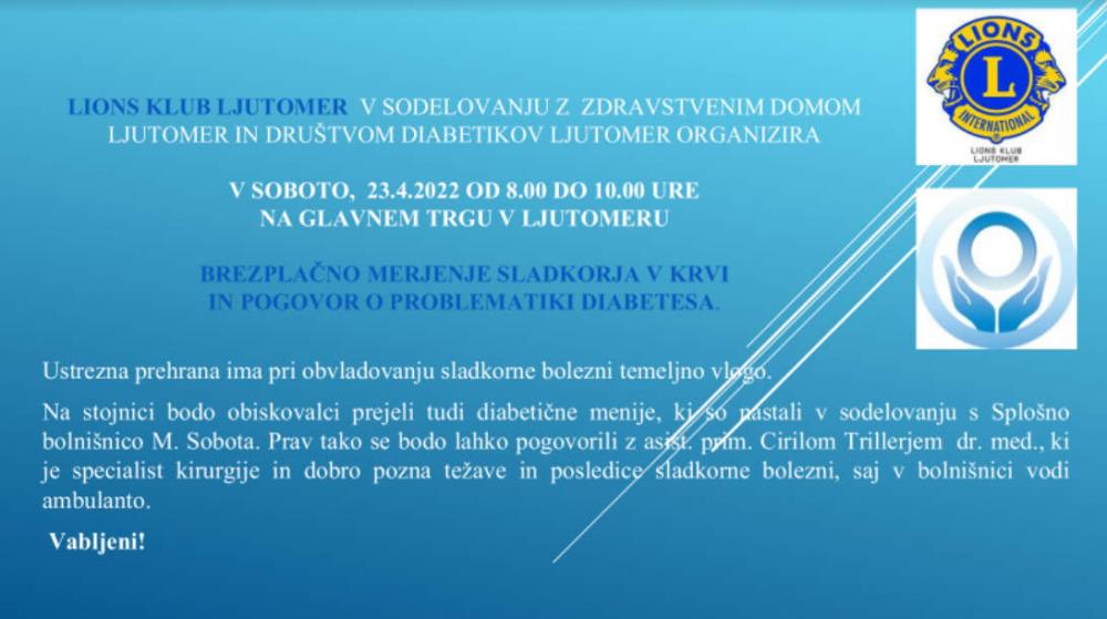 Brezplačno merjenje sladkorja v krvi in pogovor o problematiki diabetesa