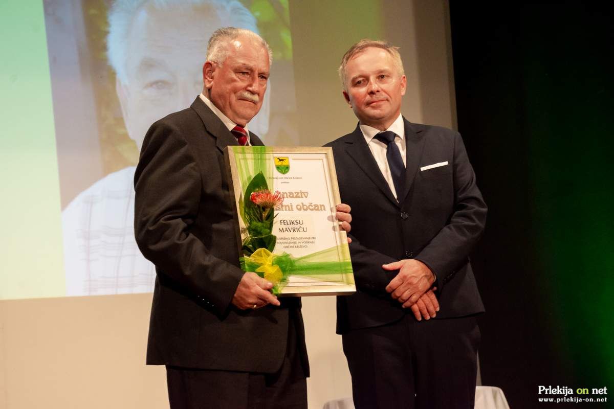 Častni občan Feliks Mavrič in župan Branko Belec