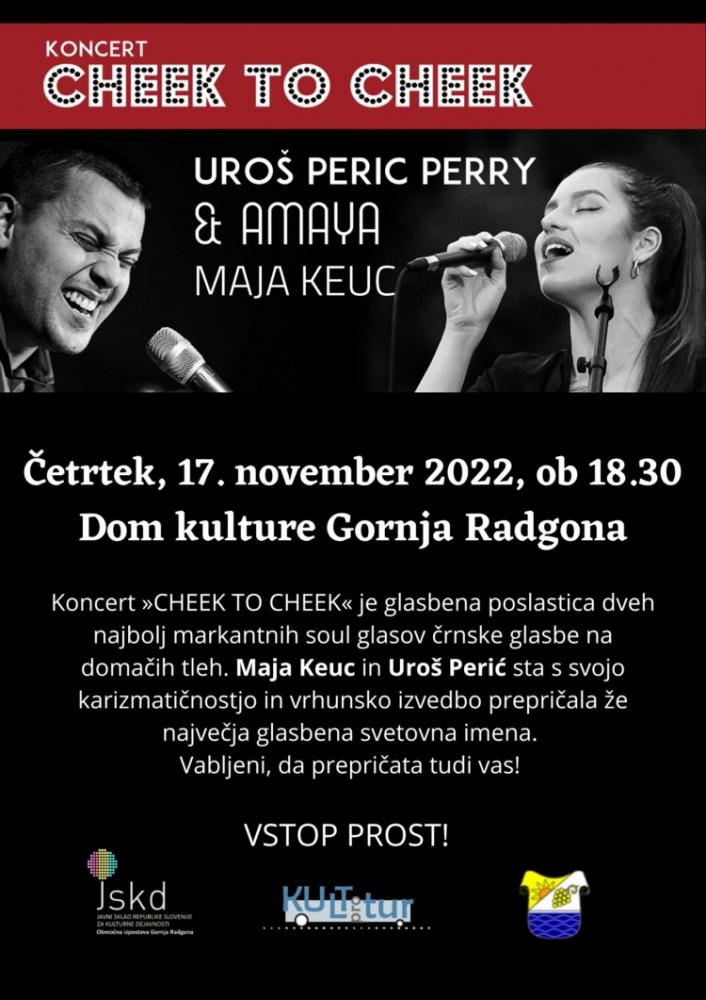Koncert: Cheek to cheek - Maja Keuc (Amaya) in Uroš Perić (Perry)