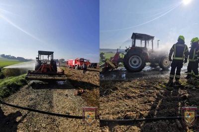 Traktor je v celoti zgorel, foto: PGD Ljutomer