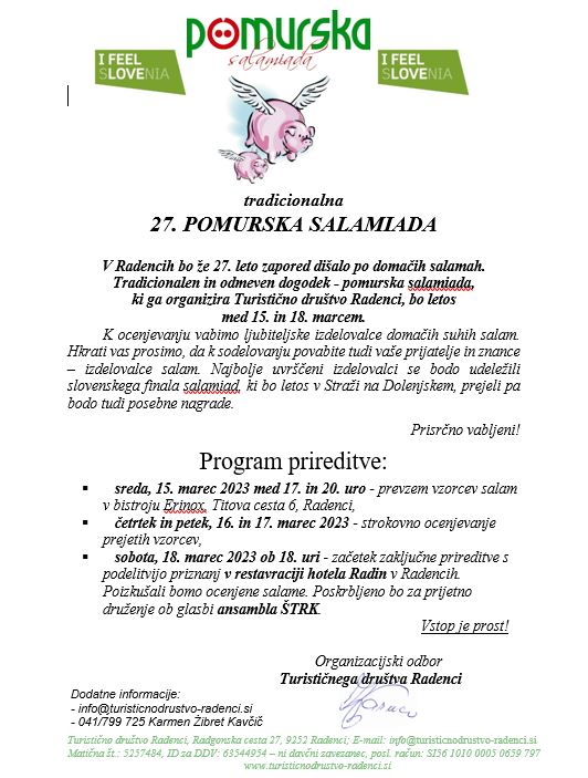 27. POMURSKA SALAMIADA - zaključna prireditev s  podelitvijo priznanj 