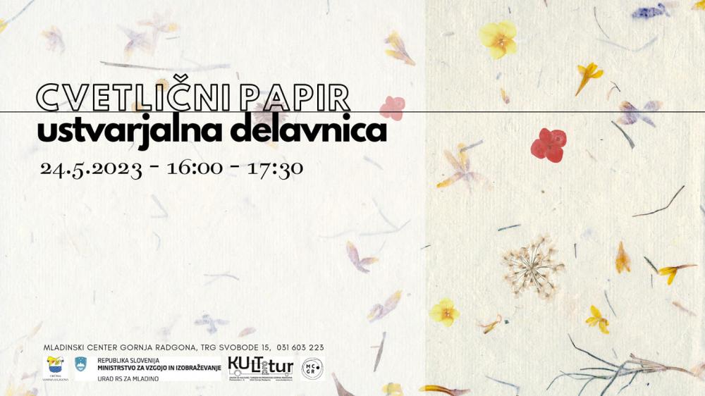 Cvetlični papir - ustvarjalna delavnica