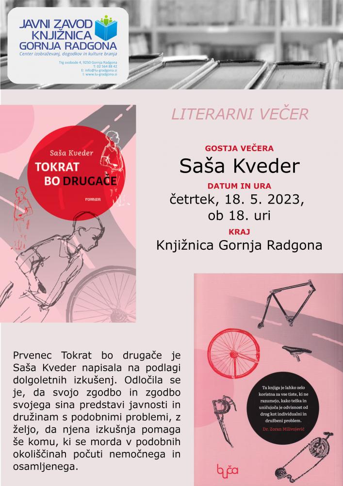 Literarni večer s Sašo Kveder