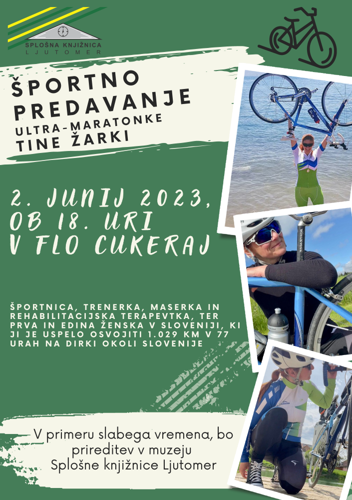 Športno predavanje ultra-maratonke TINE ŽARKI