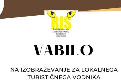 Vabilo na izobraževanje za lokalnega turističnega vodnika