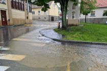 Poplavljena cesta v Ljutomeru