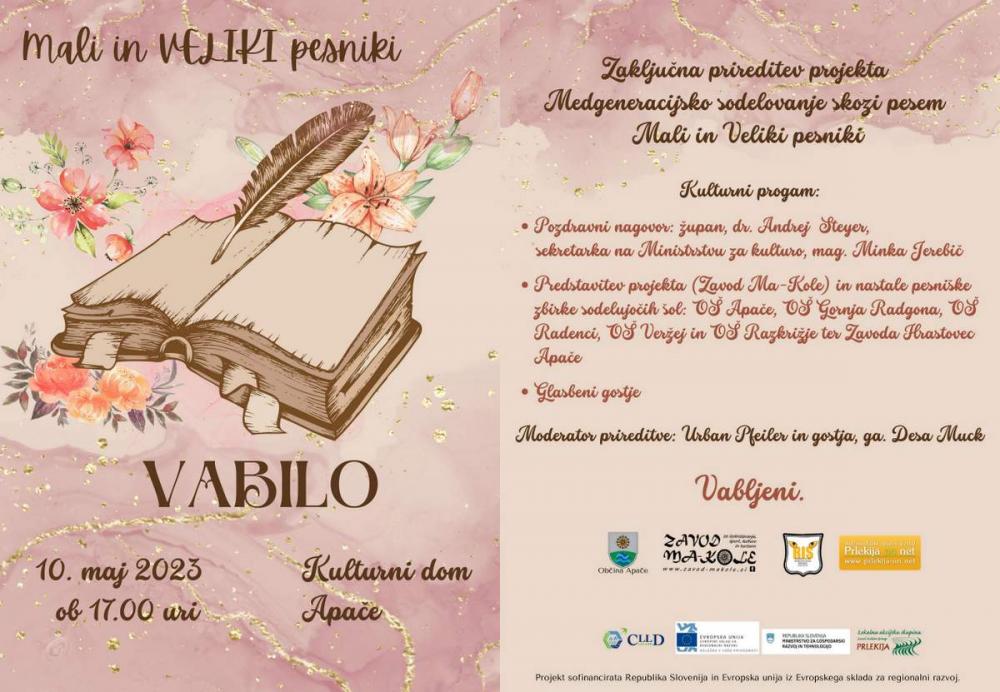 Zaključna prireditev - projekt Mali in Veliki Pesniki