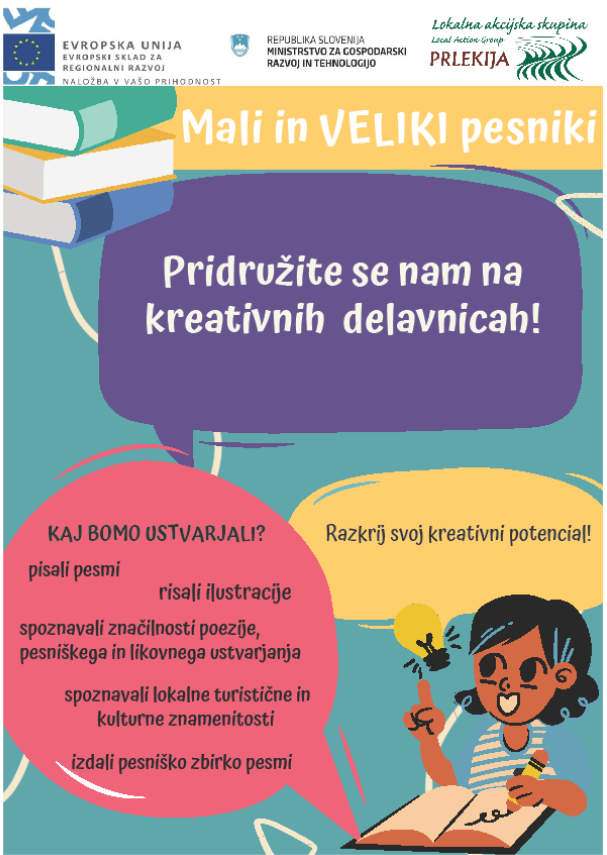 Kreativne in medgeneracijske delavnice za oblikovanje pesniške zbirke z ilustracijami Mali in  VELIKI pesniki