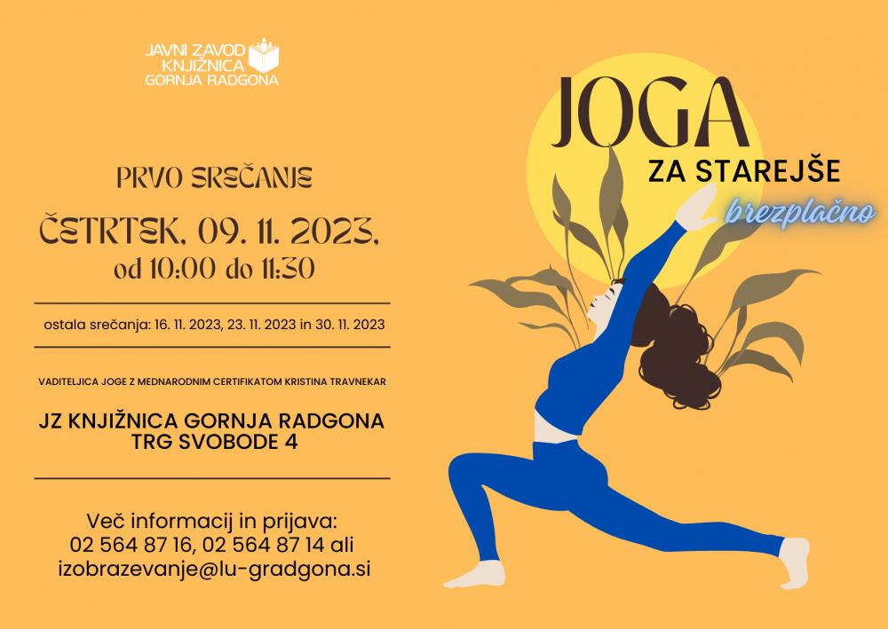 BREZPLAČNI TEČAJ JOGE ZA STAREJŠE
