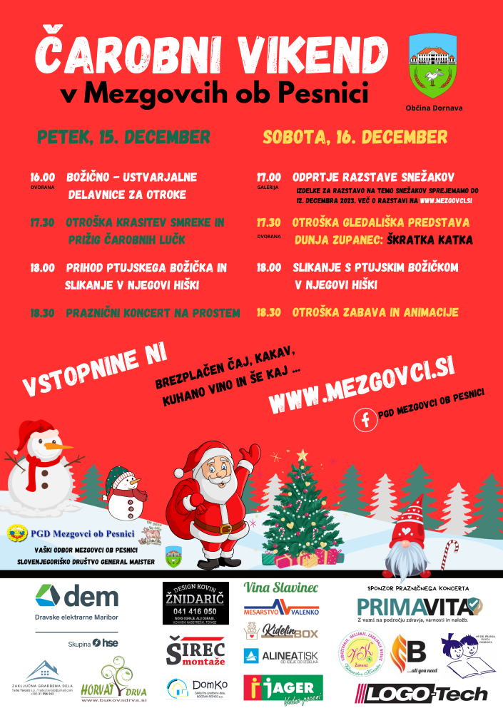 Čarobni vikend v Mezgovcih ob Pesnici (Občina Dornava)