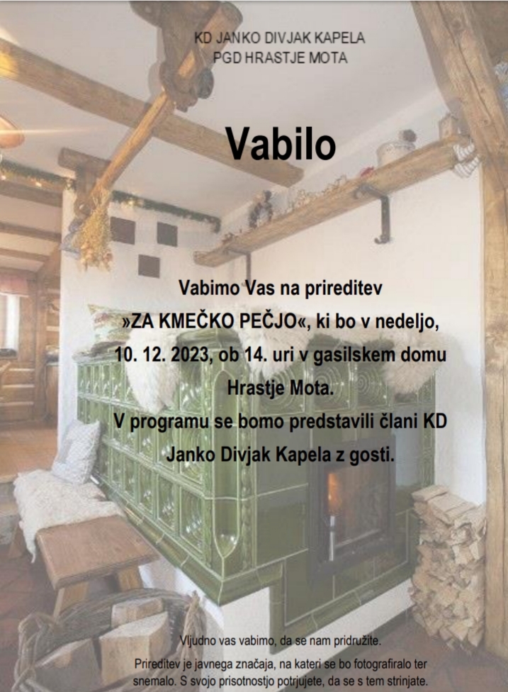 ZA KMEČKO PEČJO