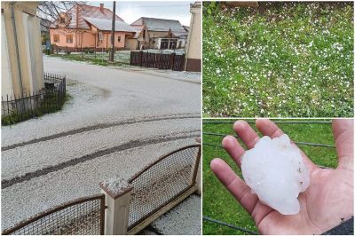 Toča oz. sodra v kraju Macinec na Hrvaškem ob slovenski meji