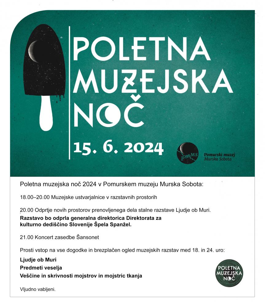 Poletna muzejska noč 2024 v Pomurskem muzeju Murska Sobota