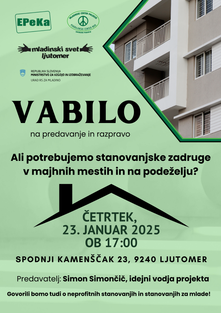 STANOVANJSKE ZADRUGE, STANOVANJA ZA MLADE, NEPROFITNA STANOVANJA