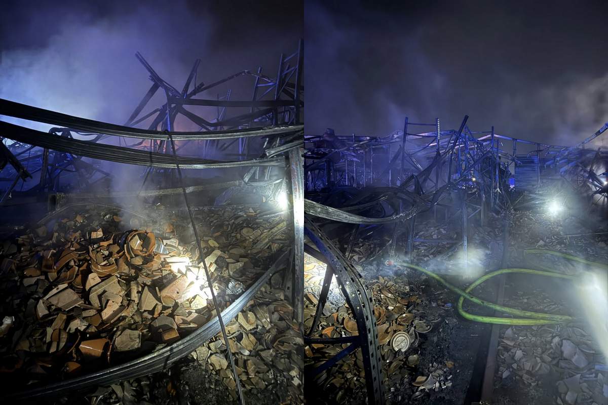 Gašenje obsežnega požara v podjetju Plana Gašenje obsežnega požara v podjetju Plana