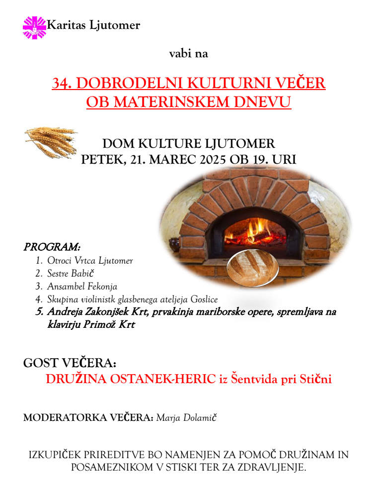 34. DOBRODELNI KULTURNI VEČER  OB MATERINSKEM DNEVU