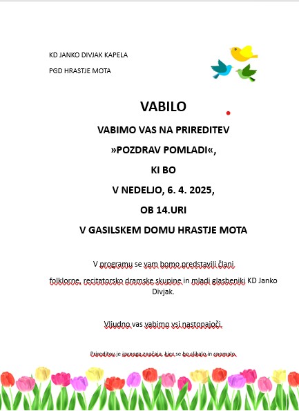 POZDRAV POMLADI