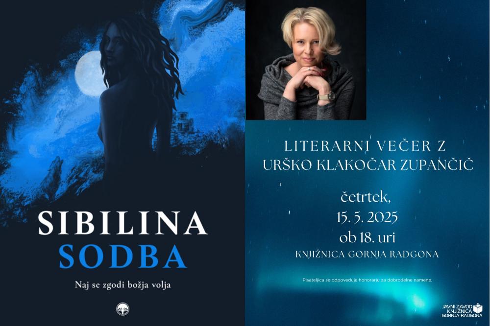 LITERARNI VEČER Z URŠKO KLAKOČAR ZUPANČIČ