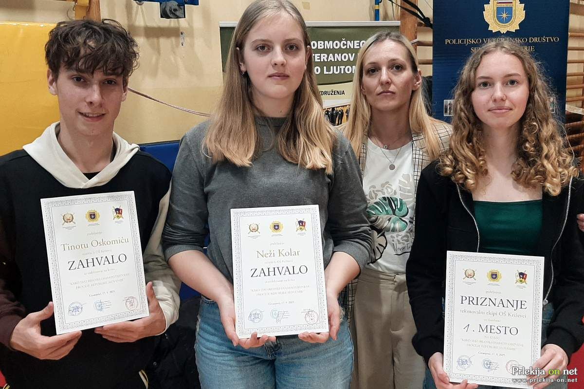Prvo mesto je osvojila ekipa OŠ Križevci