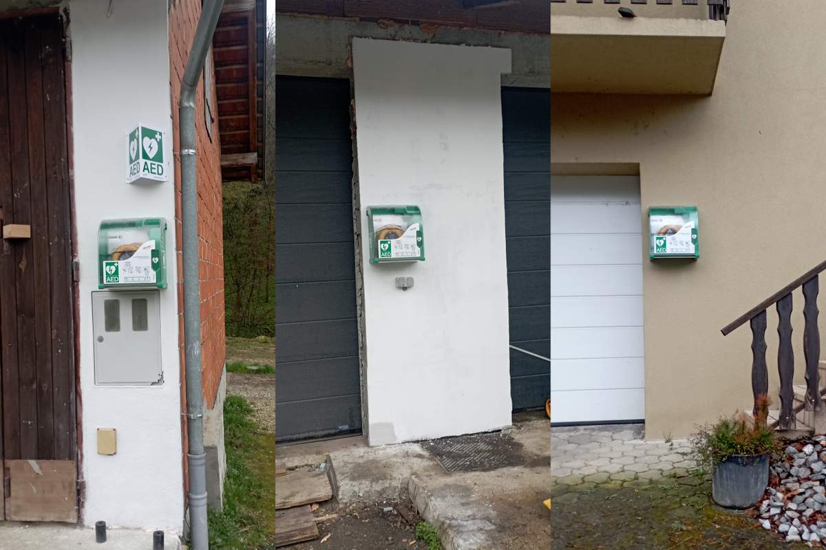 Nameščeni AED avtomatski defibrilatorji