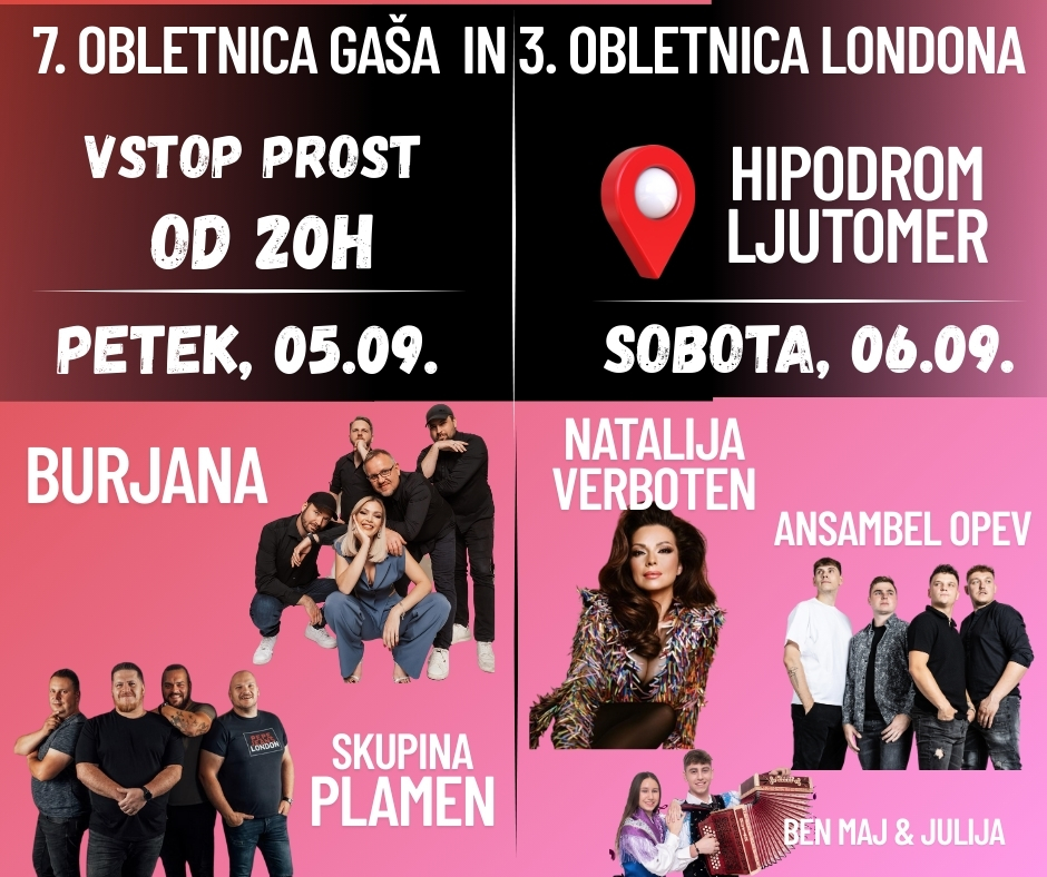 Obletnica Gaša (7.) in Londona (3.) - Burjana, Natalija Verboten, Larisa Sreš, Opev