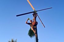 Postavljanje klopotca Društva vinogradnikov Mala Nedelja
