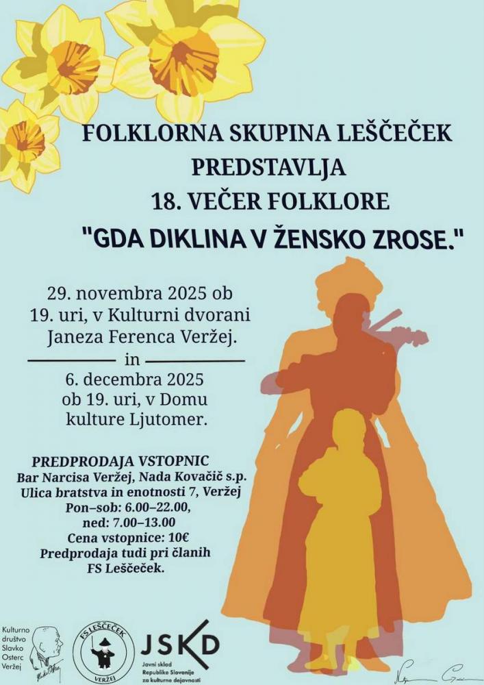 18. Večer folklore v Veržeju: »Gda diklina v žensko zrose«