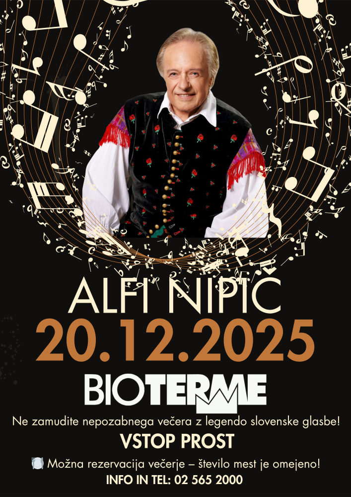 PRAZNIČNI VEČER Z ALFI NIPIČEM V BIOTERMAH