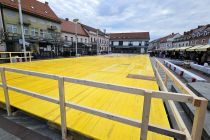 Postavljanje drsališča v Ljutomeru