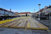 Postavljanje drsališča v Ljutomeru