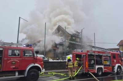 Gašenje požara v Beltincih