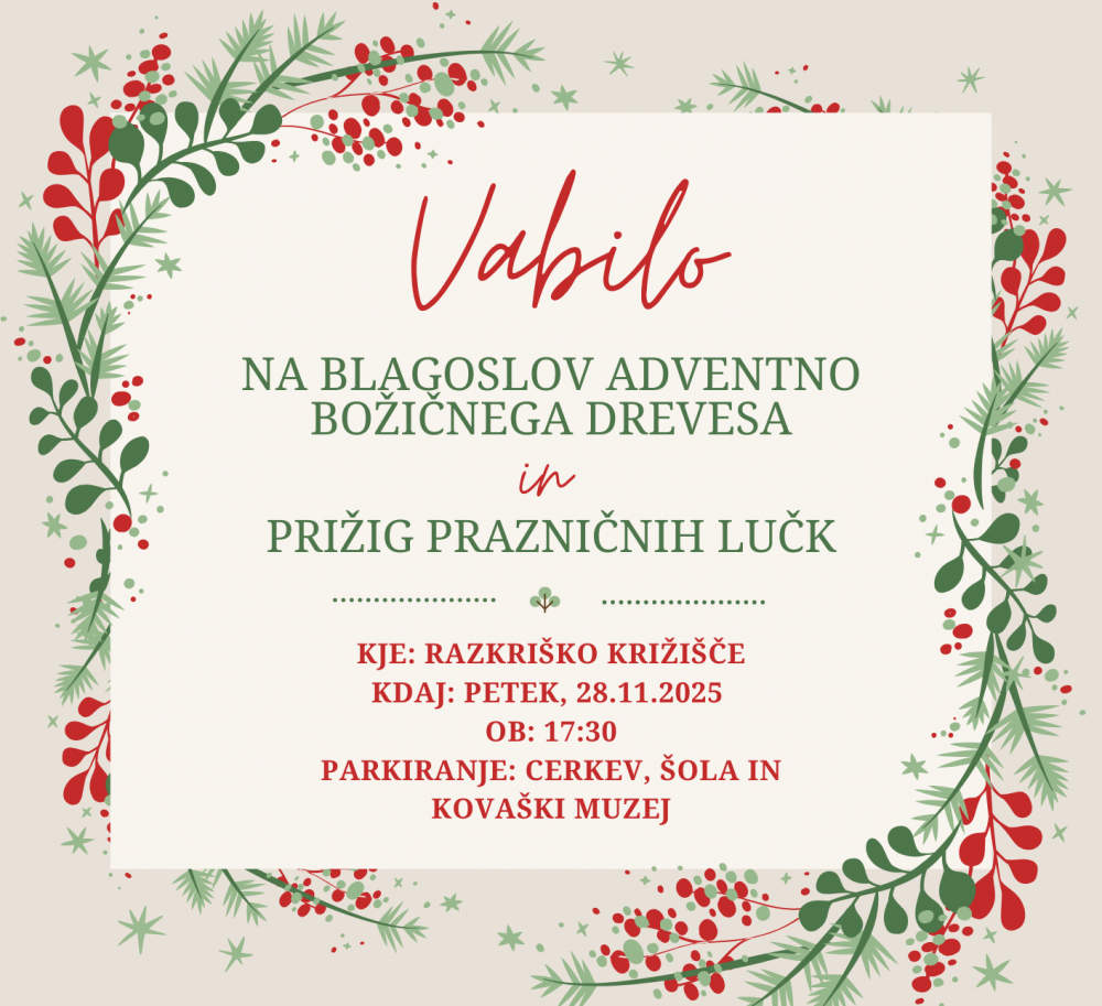 Blagoslov adventno-božičnega drevesa s prižigom lučk Blagoslov adventno-božičnega drevesa s prižigom lučk